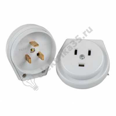 Разъем РШ-ВШ монтаж скрытый 32А 250В 2P+PE белый Simple EKF (AS-250-H-02 )