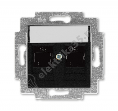 Розетка комп. Levit 2хRJ45 кат. 5e антрацит ABB 2CHH295118A6063