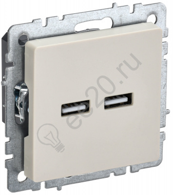 Розетка BRITE USB A+A 3.1А беж. IEK BR-U21-D31-K10