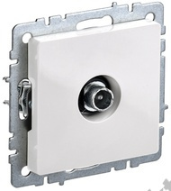 Мех-м розетки BRITE TV проходная, бел. IEK BR-A10-P-K01