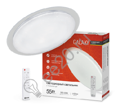 Светильник LED COMFORT GALAXY 55W 230В 3000-6500К 4400лм 450х70мм с пультом ДУ IN HOME 4690612035062