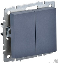 Мех-м выкл. 2-кл. BRITE проходной маренго IEK BR-V22-0-10-K35	