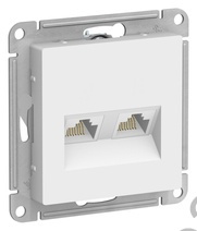 Мех-м розетки комп. 2-м ATLAS 2*RJ45 лотос SchE ATN001385