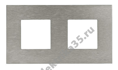 Рамка 2-м Zenit натуральная сталь ABB 2CLA227200N4001