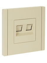 Розетка 2*RJ45 FORTE&PIANO ваниль  кат.5E IEK FP-K20-1-K10