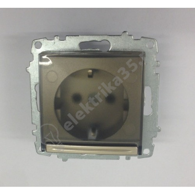 Механизм розетки Cosmo с з/к. с защитной крышкой, титаниум ABB 619-011400-218