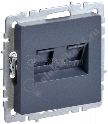 Мех-м розетки 2-м BRITE комп. RJ11+RJ45 кат.5E маренго IEK BR-KT20-O-1-K35	