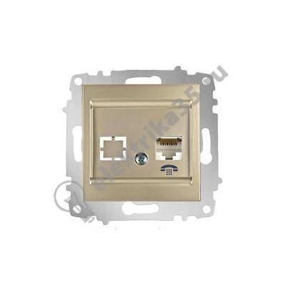 Механизм розетки телеф.. 1-м Cosmo титаниум ABB 619-011400-221