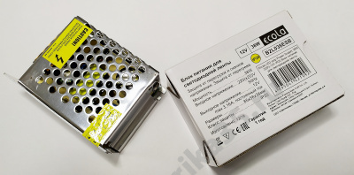 Блок питания для св/д лент 12V  38W IP20 Ecola (B2L038ESB)