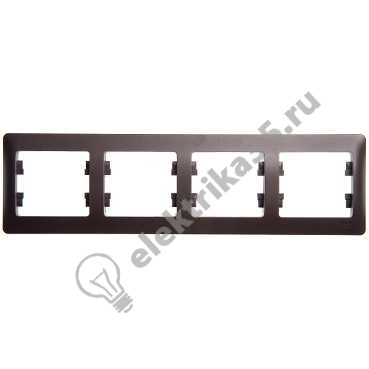 Рамка 4-м GLOSSA гориз., шоколад SchE GSL000804