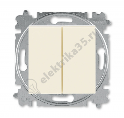 Выключатель 2-кл. Levit сл. кость/бел. ABB 2CHH590545A6017