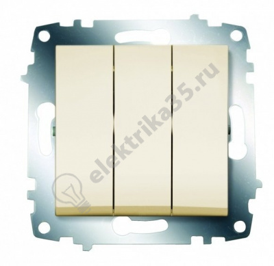 Механизм выключателя 3-кл. Cosmo крем. ABB 619-010300-254