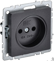 Мех-м розетки 1-м BRITE без з/к., черный IEK BR-R10-10-K02