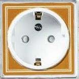 Мех-м розетки 1-м ATLAS ART с з/к., защ. шт.,  бел. SchE ATN200145