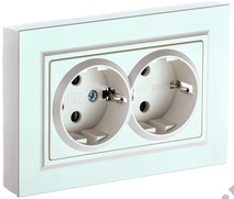 Розетка 2-м BRITE с з/к., жемчуг IEK BR-R21-16-K36-F