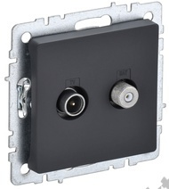 Мех-м розетки BRITE TV+SAT графит IEK BR-AF20-O-K53