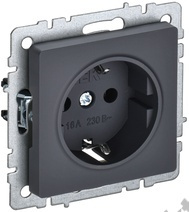Мех-м розетки 1-м BRITE с з/к., защ. шт., графит IEK BR-R14-16-K53 