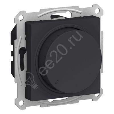 Мех-м светорегулятора (диммера) ATLAS повор-нажим, LED, RC, 400Вт, мех. карбон SchE ATN001023 