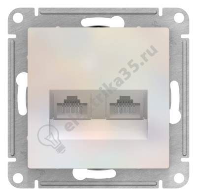 Мех-м розетки комп. 2-м ATLAS 2* RJ45 жемчуг SchE ATN000485