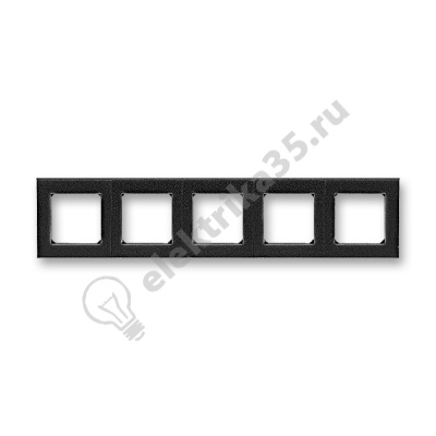 Рамка Levit 5п антрацит/дым. черн. ABB 2CHH015050A6063