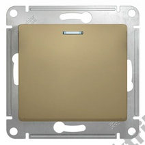 Мех-м выкл. 1-кл. с подсв. GLOSSA титан SchE GSL000413