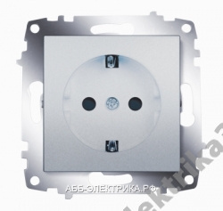 Механизм розетки с з/к защ. шт Cosmo алюм. ABB 619-011000-243