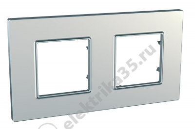 Рамка 2-м Unica quadro сереб. SchE MGU6.704.55