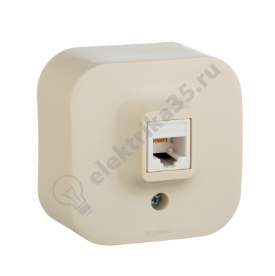 Розетка 1-м ОП Quteo RJ45 CAT.5E UTP сл. кость Leg 782254