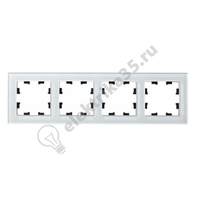 Рамка 4-м ATLASDESIGN NATURE стекло бел. SchE ATN320104