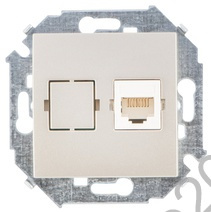 Механизм розетки комп СП RJ45 кат.5E  шампань Simon15 1591598-034
