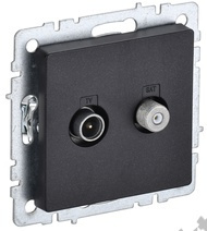 Мех-м розетки BRITE TV+SAT, черный IEK BR-AF20-O-K02