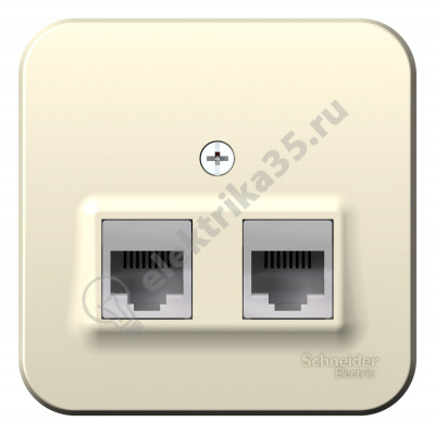 Розетка комп.+телеф. 2-м ОП BLANCA RJ45+RJ11 молоч. SchE BLNIA045112