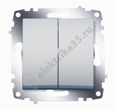 Механизмм выключателя 2-кл. Cosmo алюм.  ABB 619-011000-202