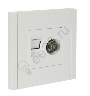 Розетка TV+RJ45  FORTE&PIANO белый кат.5E IEK FP-AK20-1-K01