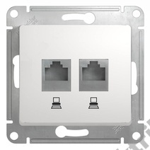 Мех-м розетки комп. 2-м GLOSSA RJ45 бел. SchE GSL000185KK