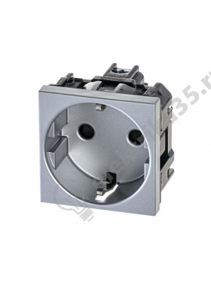 Механизм розетки Zenit 16А 250В защ. шт. с з/к. серебр. ABB N2288 PL