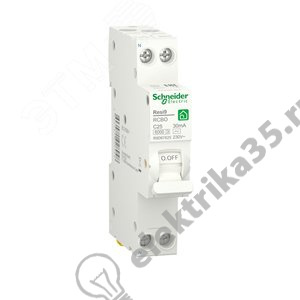 Выключатель авт.дифферен-ого тока (ДИФ) RESI9 1P+N С 25А 6000А 30мА 18мм тип AC SchE R9D87625