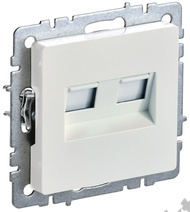 Мех-м розетки 2-м BRITE комп. RJ45 кат.5E жемчуг IEK BR-K20-1-K36