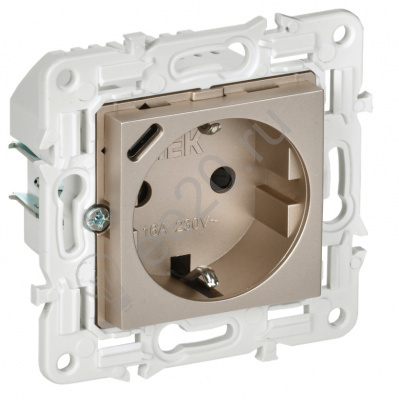 Мех-м розетки 1-м SKANDY с/з защ.шт. USB/C 18Вт шампань IEK SK-R14-16-U14-018-K37