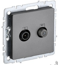 Мех-м розетки BRITE TV+SAT, сталь IEK BR-AF20-O-K46 