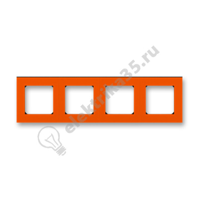 Рамка Levit 4п оранж./дым. черн. ABB 2CHH015040A6066
