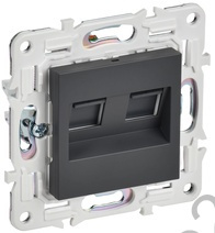 Мех-м розетки 2*RJ45 SKANDY титан IEK SK-K20-1-K48