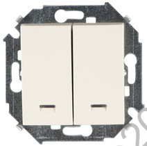 Механизм выключателя 2-кл. с подсв. СП 16А IP20 сл.кость Simon15 1591392-031