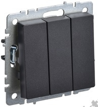 Мех-м выкл. 3-кл. BRITE черный IEK BR-V30-0-10-K02 