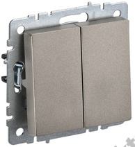 Мех-м выкл. 2-кл. BRITE проходной шампань IEK BR-V22-0-10-K37