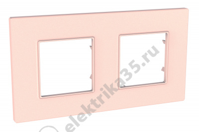 Рамка 2-м Unica quadro роз. жемчуг SchE MGU4.704.37