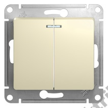 Мех-м выкл. 2-кл. GLOSSA с подсв. беж. SchE GSL000253