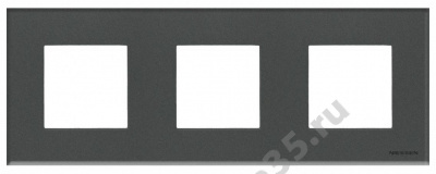 Рамка 3-м 2мод. Zenit стекло графит ABB 2CLA227300N3801