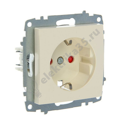 Механизм розетки Cosmo с з/к. с защ. шт. крем. ABB 619-010300-243