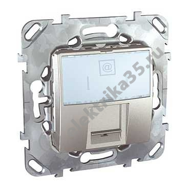 Механизм розетки 1-м комп. СП UNICA TOP 1хRJ45 алюм. SchE MGU5.421.30ZD